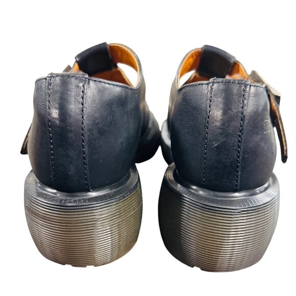 Dr Martens Mary Jane Size 4 T-strap Polley  platform double sole Black Leather - Picture 8 of 13